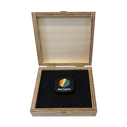 Hochwertige Holzbox mit Dab Gefäß